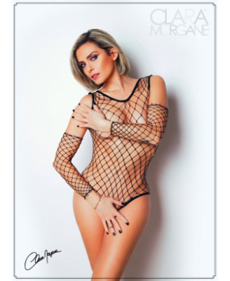 Body noire fine résille - Le Numéro 3 - Collection Body 